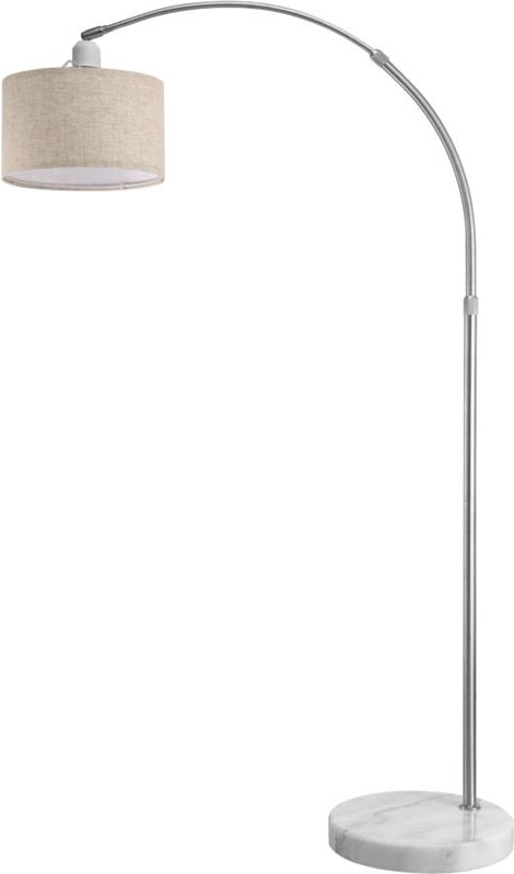 Bogenlampe Stoffschirm Marmorfuß 150-175 cm Höhenverstellbar E27 Wohnzimmer Schlafzimmer Stehlampe Standleuchte Leinen -...