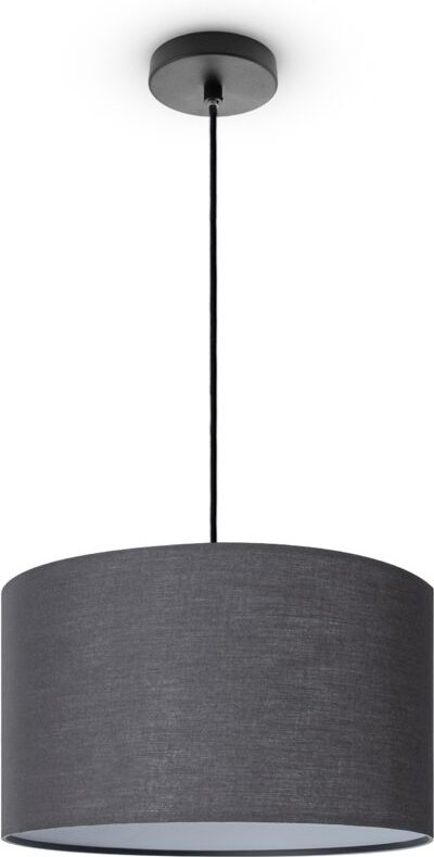 Deckenleuchte Wohnzimmer Pendelleuchte Esstisch Esszimmerlampe E27 Uni Stoff Pendelleuchte - Schwarz, Schwarz (Ø38 cm) -...