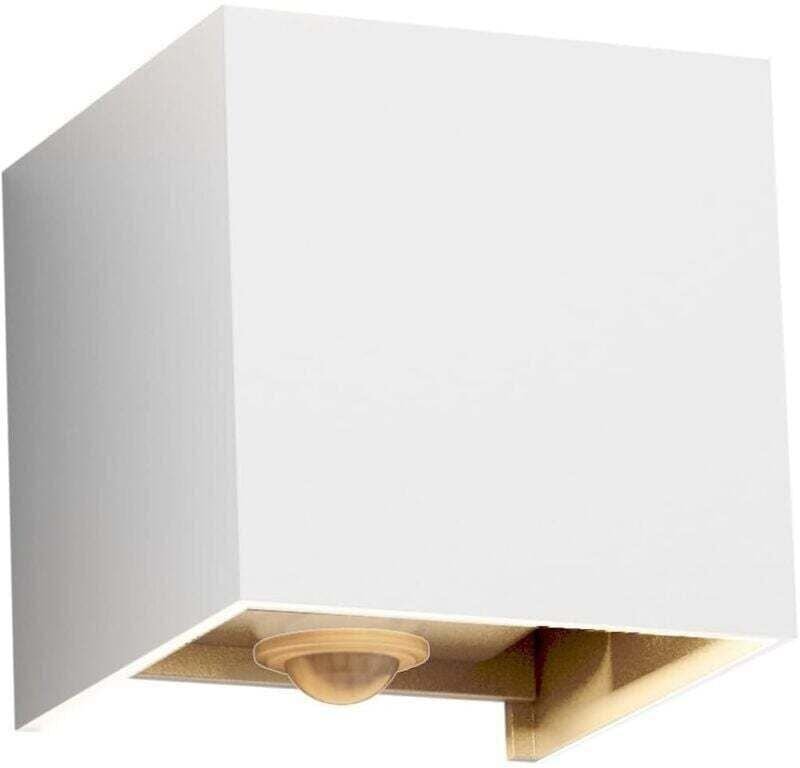 12-W-Außenwandleuchte mit Bewegungsmelder, IP65-Außen-/Innenwandleuchte mit einstellbarem Abstrahlwinkel, nach oben/unte...