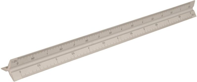 Dreikantlineal 300 mm aus Aluminium