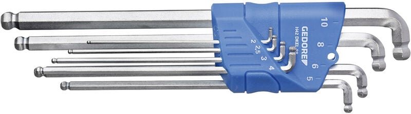 2797186 Innen-Sechskant Winkelschraubendreher-Set 2 mm, 2.5 mm, 3 mm, 4 mm, 5 mm, 6 mm, 8 mm, - Gedore