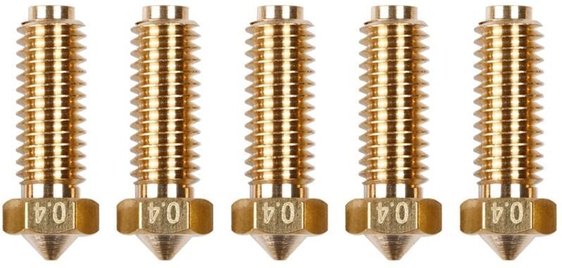 3D-Druckerdüse 0,4 mm/1,75 mm, hohe Temperatur, verschleißfest, kompatibel mit Anycubic Kobra 2 (5 Stück)