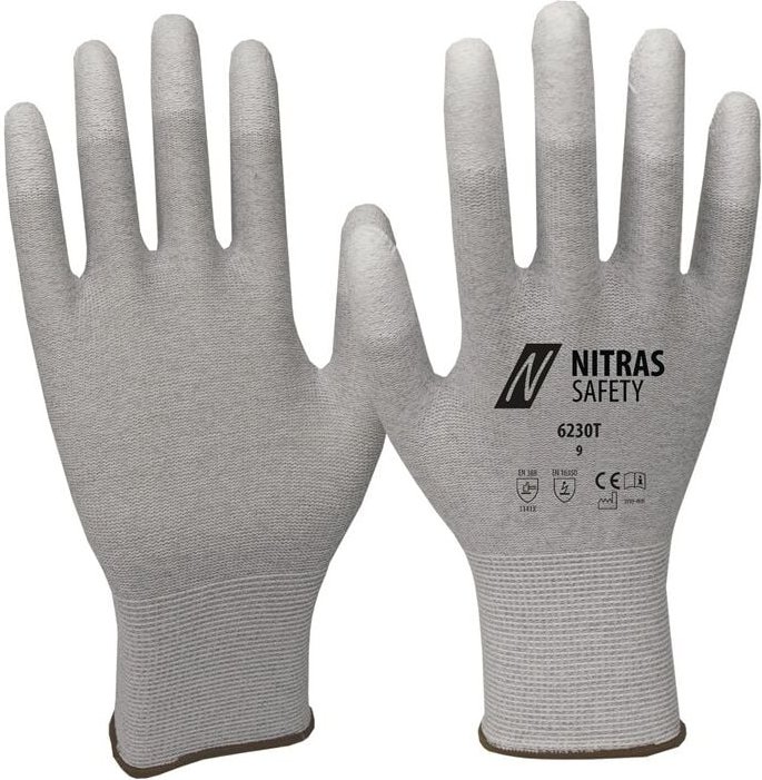 Nitras - 6230T-11 Handschuhe Größe 11 grau/weiß en 388, en 16350 PSA-Kategorie ii