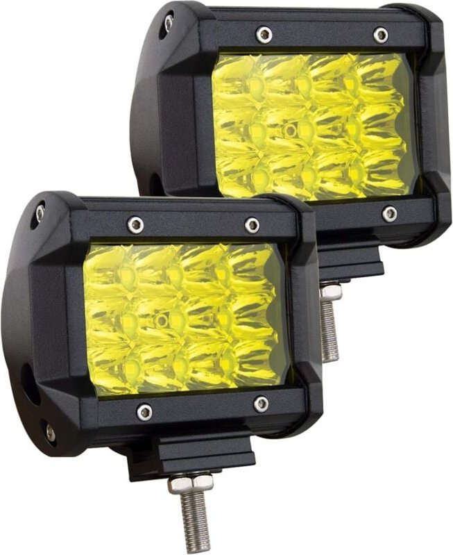 Stück 4'' 10cm 60W LED-Traktorscheinwerfer 12V 24V Bernsteingelb Wasserdicht 6000K Nebelscheinwerfer für Traktoren Auto ...