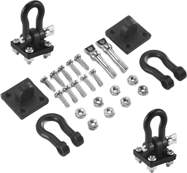 Tlily - 4 StüCk AnhäNger Abschleppschnalle AbschäKel Haken für 1/10 rc Rock Crawler Axial SCX10 TRX4 D110 pkw