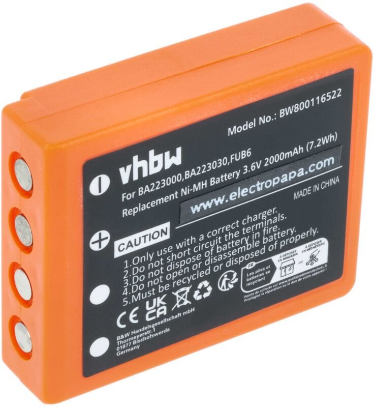 1x Akku kompatibel mit hbc Radiomatic Keynote, Linus 4, Micron 4, Micron 5, Micron 6, Micron 7 Industrie-Funkfernsteueru...