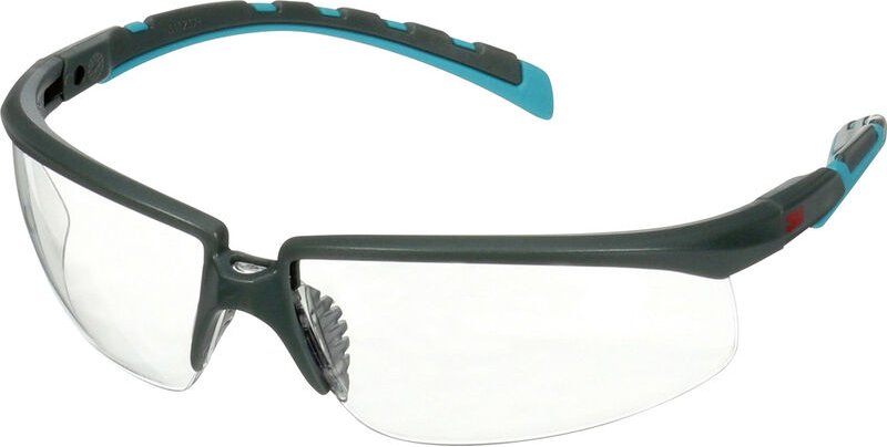 S2001SGAF-BGR Schutzbrille mit Antibeschlag-Schutz, mit Antikratz-Schutz Türkis, Grau en 166 din - 3M