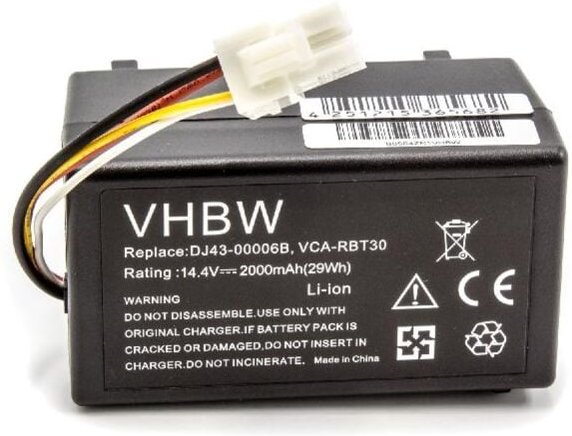 Akku kompatibel mit Samsung Navibot SR8930, VCR8930 Home Cleaner Heimroboter (2000mAh, 14,4V, Li-Ion) - Vhbw