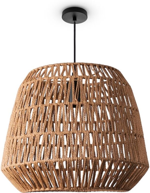 Pendelleuchte Wohnzimmer Boho Korbleuchten Pendellampe Rattan Hängeleuchte Natur (Ø40cm), Pendelleuchte - Typ 9 - Paco H...