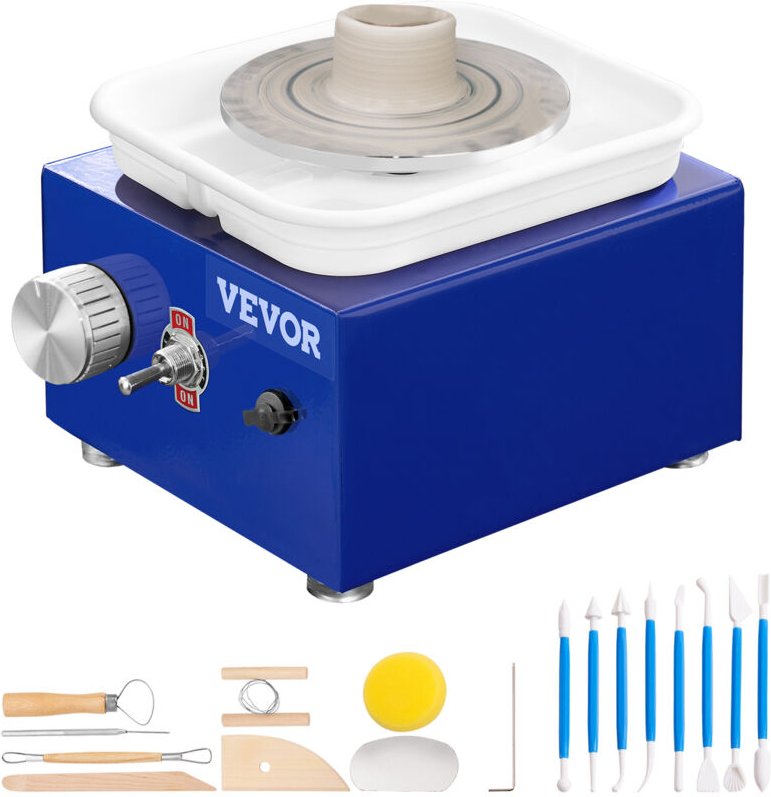 Mophorn - vevor Töpferscheibe Keramik Rad Maschine 30 w, Blau Elektrische Töpferscheibe Maschine 10 cm 300 U/min Töpfers...