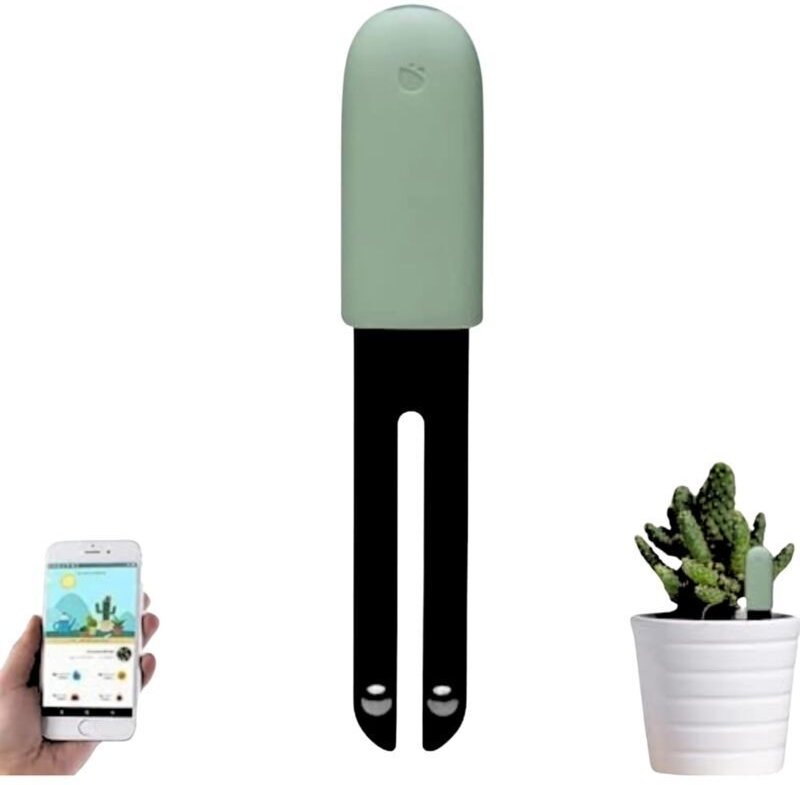 12×2,4×12,5 cm grün, 1 Stück 4-Hopf-Bodenfeuchtigkeitsmesser, Pflanzenfeuchtigkeitsmesser, intelligentes Pflanzenhygrome...