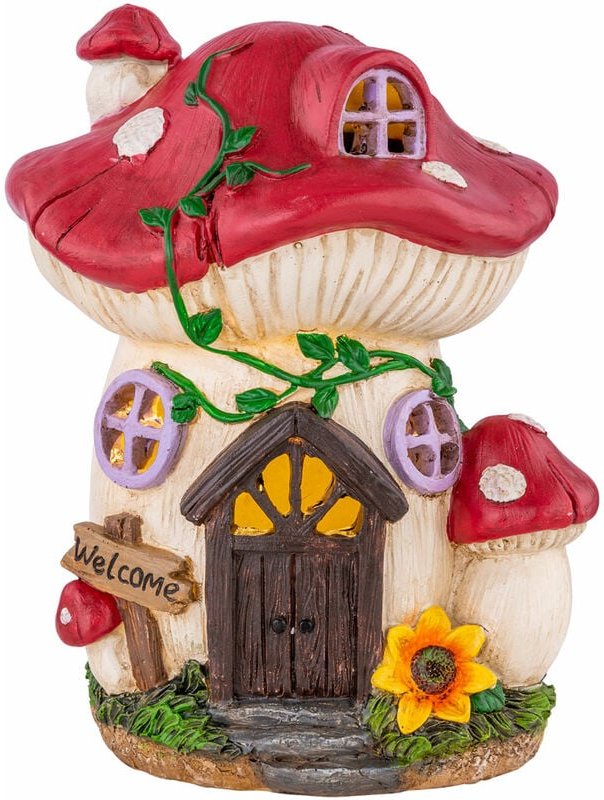 Led Solar Lampe Steh Leuchte Außen Garten Hof Deko Pilz Haus Design bunt Globo 33558P