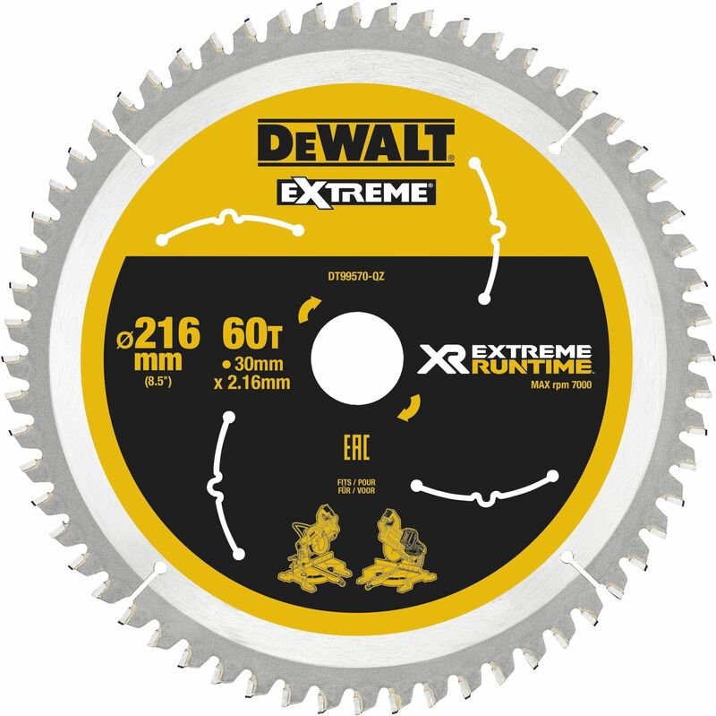 Thumbnail - DeWALT Zubehör - Sägeblatt Holz 216x30 mm, 60 Zähne DT99570