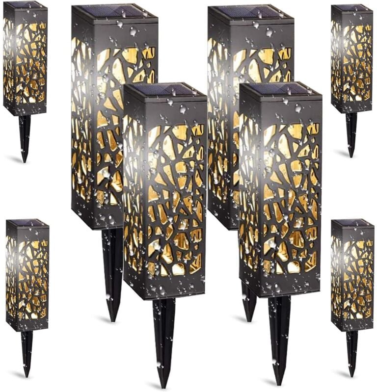 Solarleuchten Garten Außen, 8 Stück Solar Gartenleuchten Außen mit warmweißem Licht IP65 led Solar Gartenleuchten Dekora...
