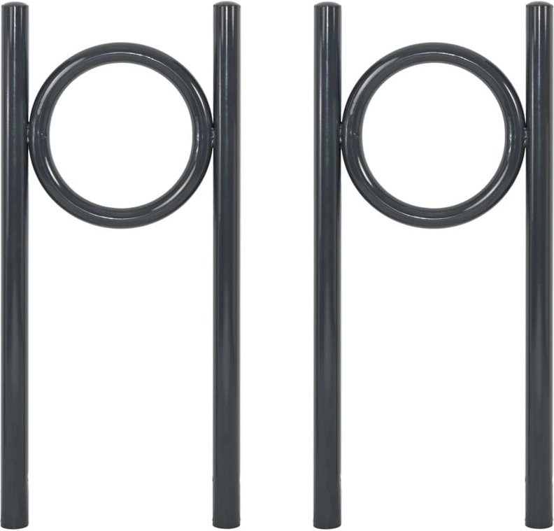 2x Fahrradanlehnbügel 115 x 52 cm Stahl pulverbeschichtet ø 60 mm zum Einbetonieren Parker Anthrazit Typ o