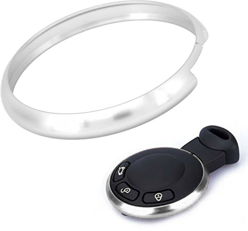 Vtizikl Remplacement en alliage d'aluminium de garniture de porte-clés à distance pour MINI R55 R56 R57 R58 R59 R60Silve...