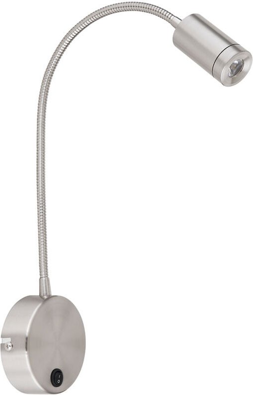 Bettlampe Wandmontage silber Leselampe Wohnzimmerleuchte LED Wandleuchte Schlafzimmer, Schalter, Metall, LED 3W 189Lm wa...