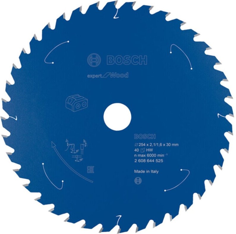 Bosch - Kreissägeblatt Expert for Wood für Akkusägen 254 x 2,1/1,6 x 30 40 Zähne