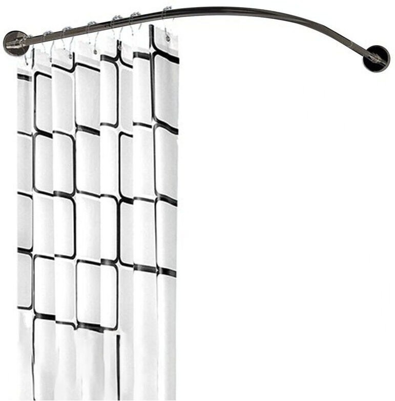 Vtizikl Tringle à Rideau de Douche en Forme de C, Rail de Douche en Forme de C en Inoxydable 80-100 × 100-140cm, Sans Pe...