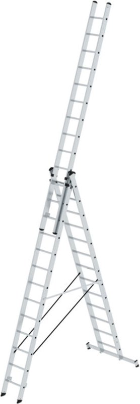 Steigtechnik Mehrzweckleiter 3tlg. mit nivello-Traverse 3 x 13 Sprossen - 011144 - Günzburger