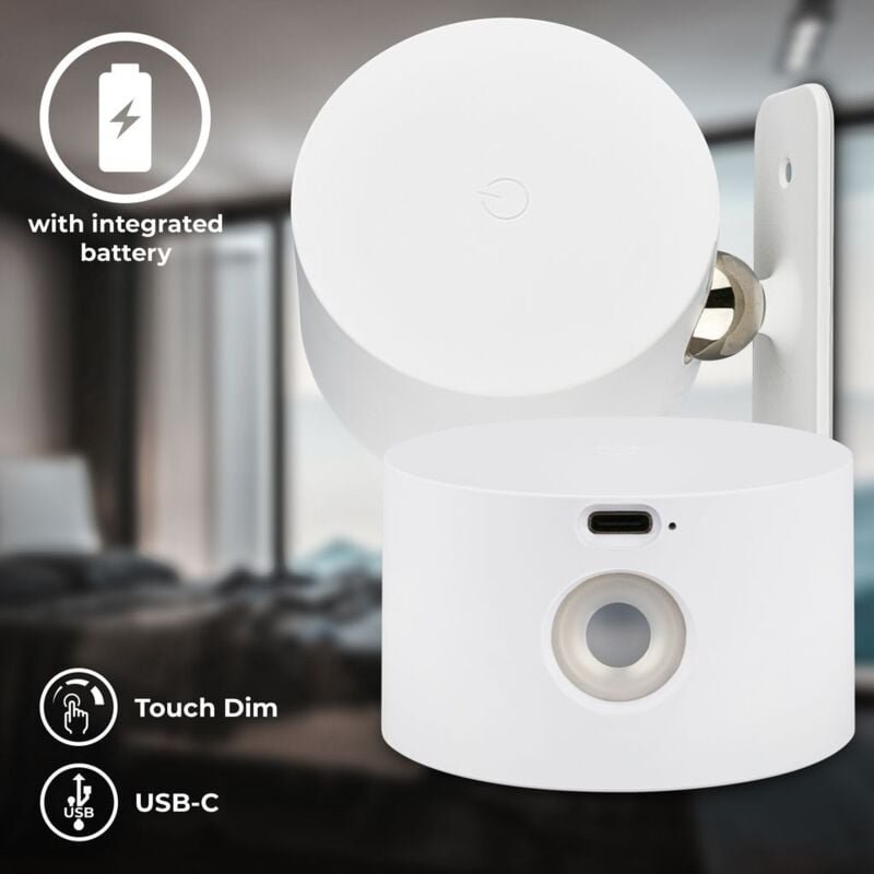 Wandlampe - 2W, 150lm, led, kabellos, dimmbar, cct, weiß