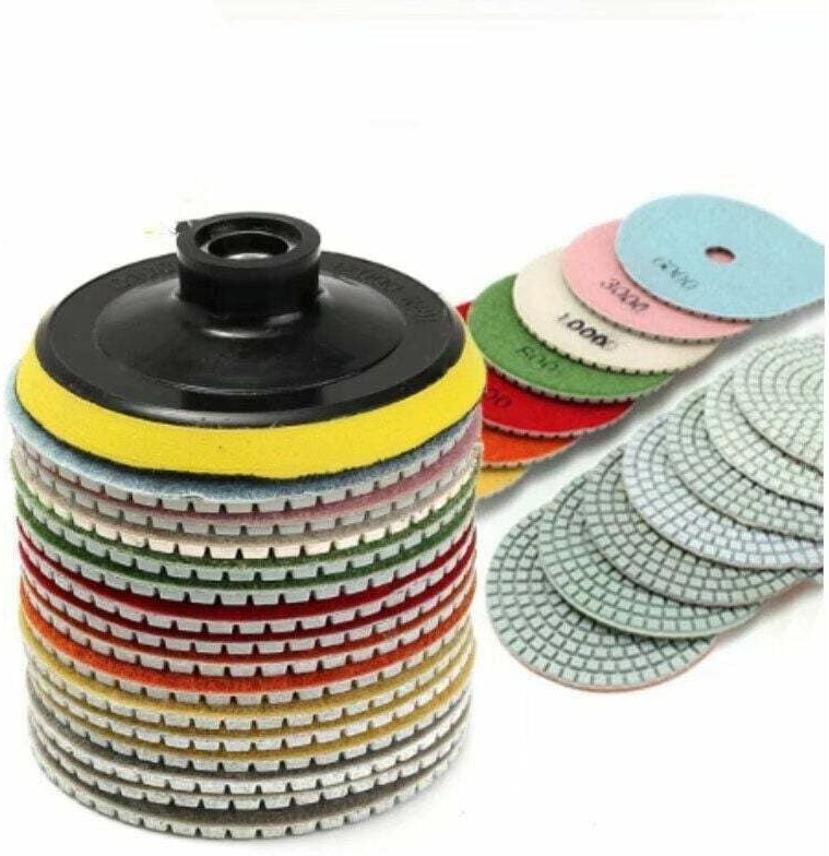 Diamant-Polierscheiben für Nass- und Trockenbearbeitung – 4 – für Granit, Marmor, Beton, Stein. Finishing-Scheibe für Sc...