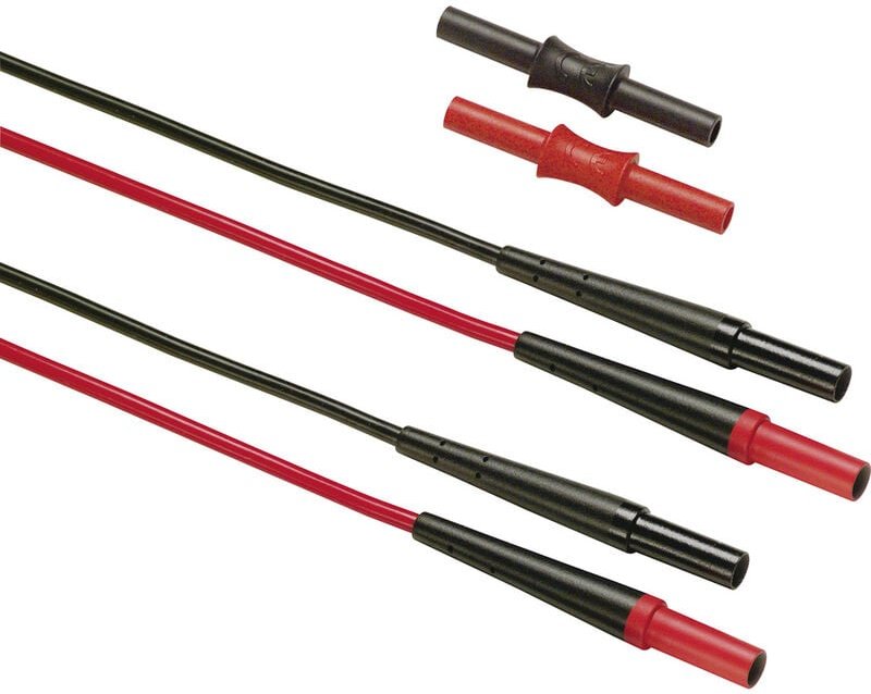 Thumbnail - TL221 Sicherheits-Messleitungs-Set Lamellenstecker 4 mm Lamellenstecker 4 mm 1.50 m Schwarz, r - Fluke