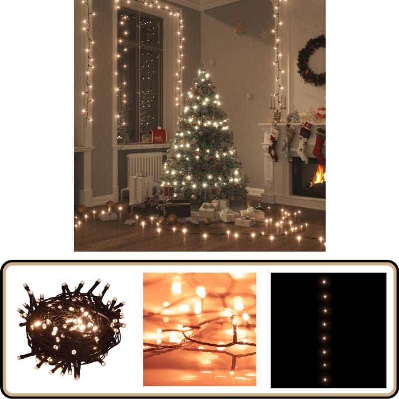 LED-Lichterkette mit 150 LEDs Warmweiß 15 m pvc - LED-Lichtring - Lichterkette - Weihnachtsdeko - Outdoor Beleuchtung - ...