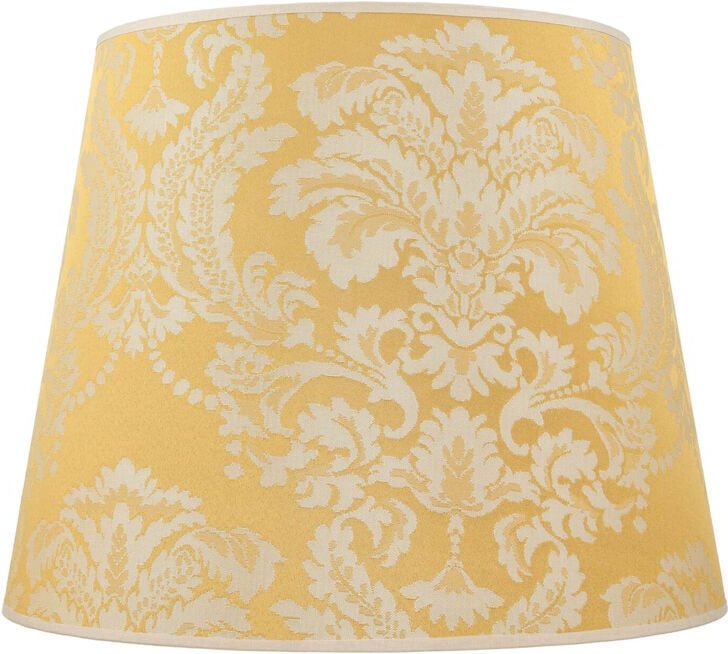 Lampenschirm Gold Stoff Muster für E27 Stehleuchte