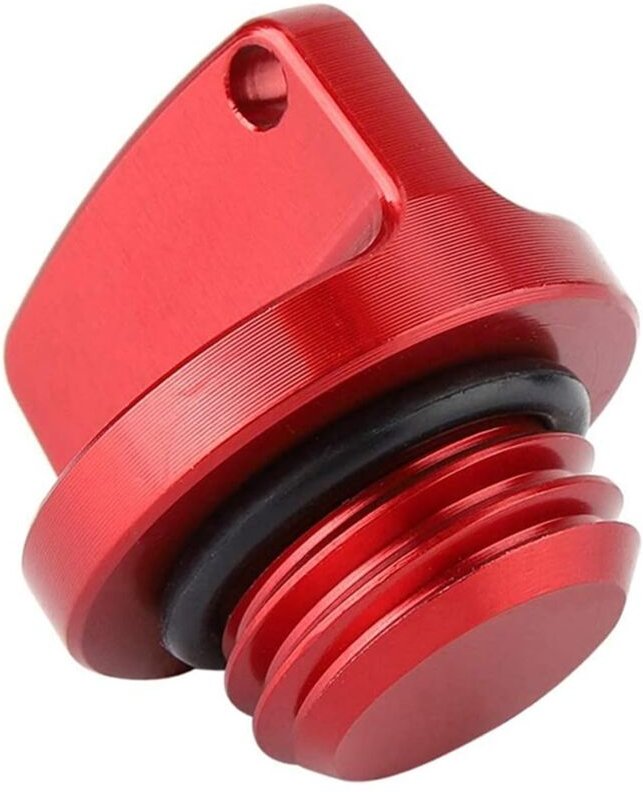 KIMISS Roter CNC-Aluminium-Öl-Tankdeckel, Geeignet für Lokale Fahrzeuge (Rot)