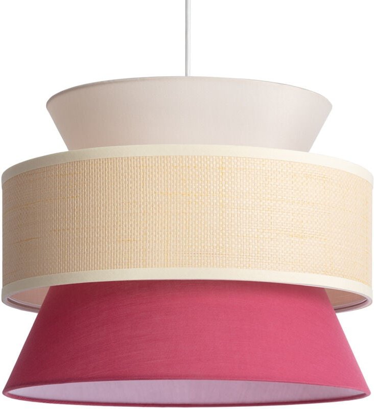Ledkia - Pendelleuchte aus Stoff Chulu Erdbeerrot