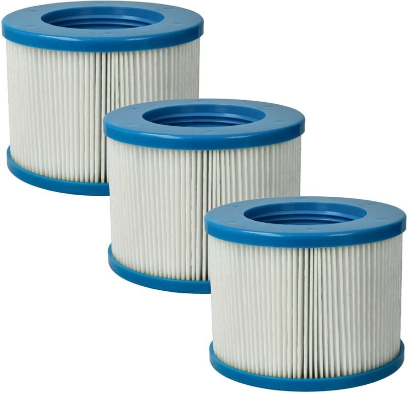 3x Filterkartusche kompatibel mit Arebos 12 v 35 w, 50 w Pool - Ersatzfilter Blau Weiß - Vhbw