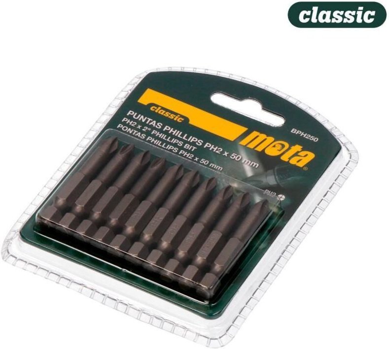 10 Stück PH2 x 50 mm 1/4 Zoll Stahlbit-Bits BPH250 MOTA