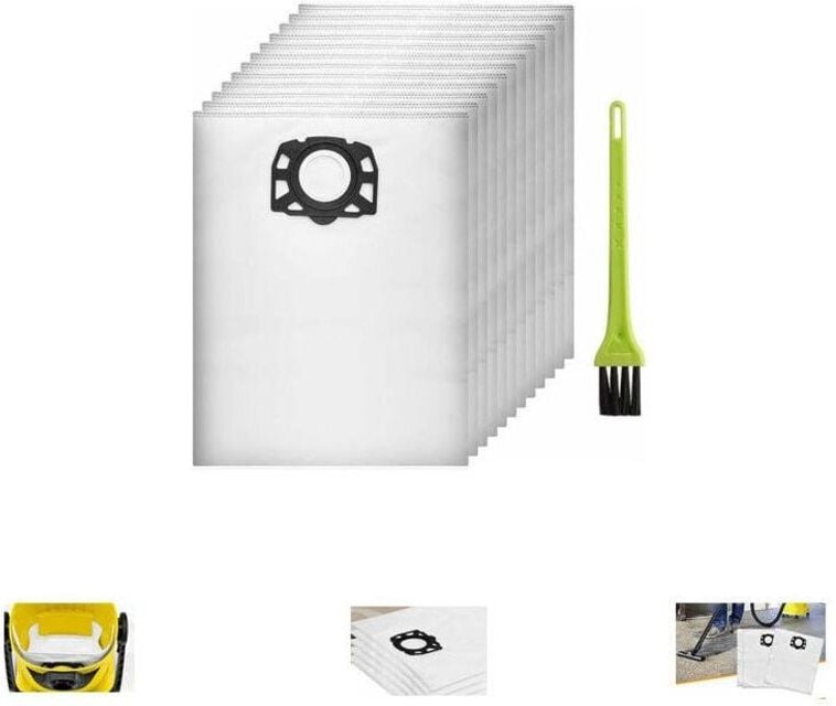 Ersatzbeutel für Kärcher Staubsauger WD5, WD4, WD6, MV4, MV5 und MV6 (10er-Pack, 2.863-006.0)