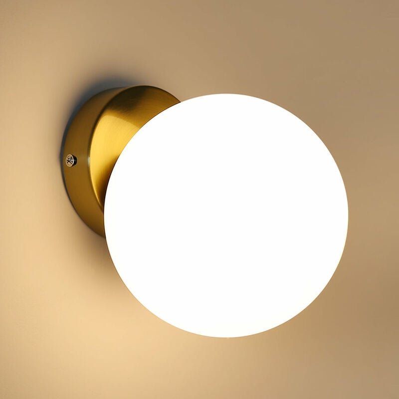 Moderne Wandlampe, Deckenlampe mit Glaskugel, Innenwandlampe für Studie, Flur, Umkleideraum E27 - Goeco