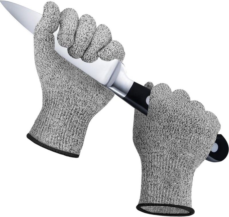 Schnittfeste Arbeitshandschuhe, Schutzklasse 5, EN388-zertifiziert, leicht, geeignet für Küche, Gartenarbeit, Austernsch...