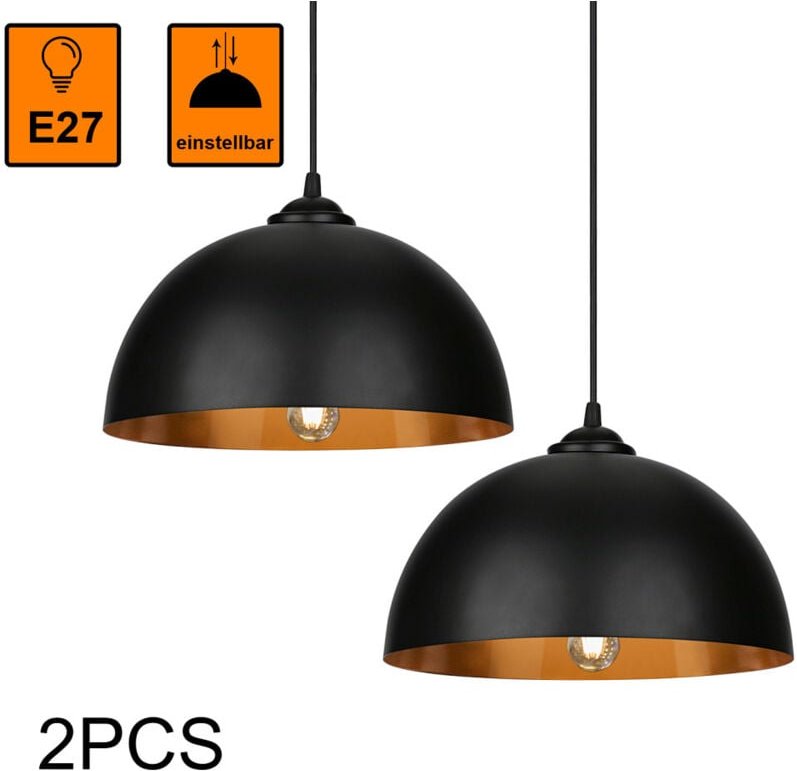Pendelleuchte Lampenschirm 2er Set Pendellampe Industrielle Vintage Metall E27 Hängelampe 60W Hängeleuchte Deckenlampe ø...