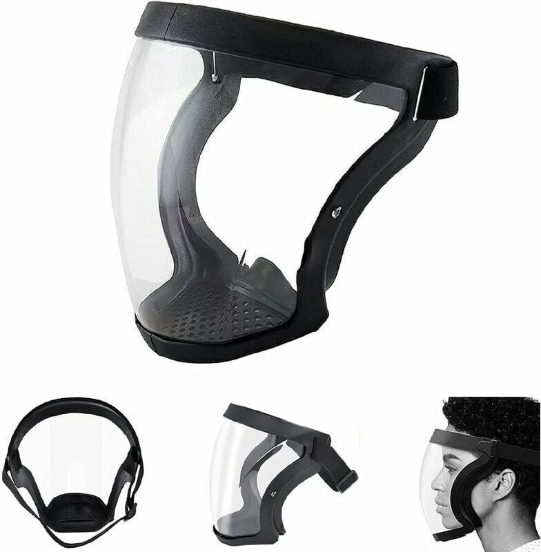 Vollgesichtsmaske, langlebige transparente Maske, wiederverwendbare HD-Antibeschlagmaske – beschlagfreie und winddichte ...