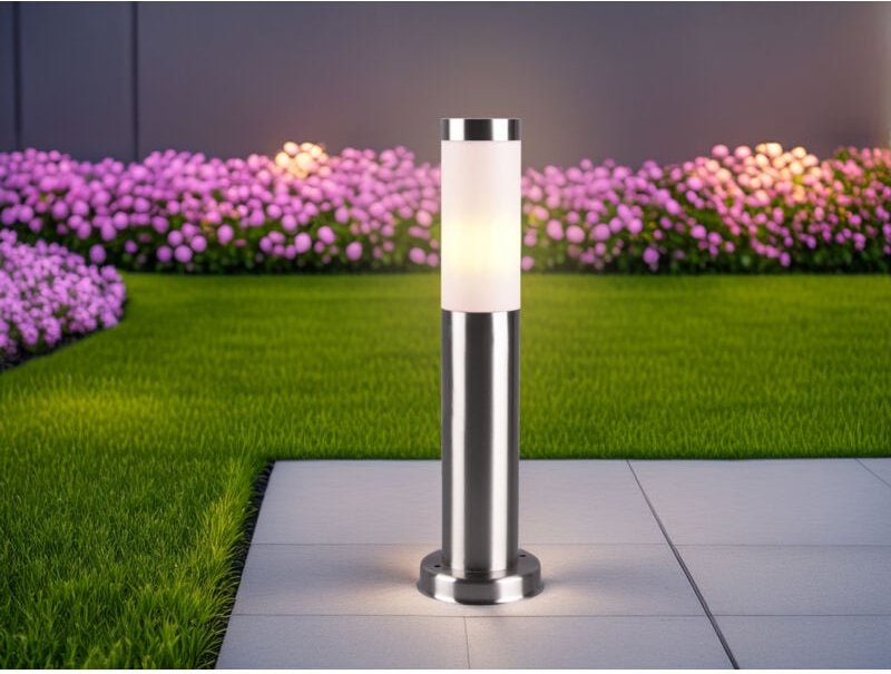 Meinewunschleuchte - Sockelleuchte rada Edelstahl Höhe 45 cm