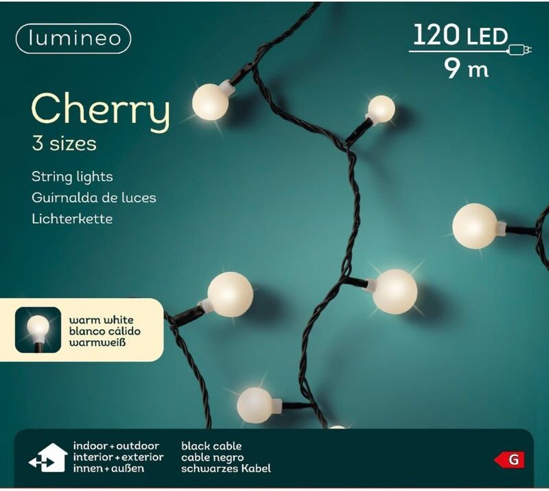 Kirsche" führte Girlande drei Lichter misst 14m 120 Leds im Freien warmes Licht