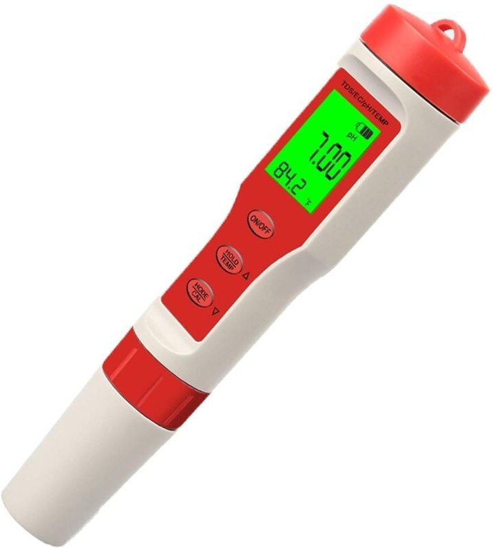 Digitaler pH-Meter-Tester, 0,01 Auflösung 0–14 pH, 4-in-1-TDS-EC-Temperaturmessgerät, Wasserqualitätstester mit hintergr...