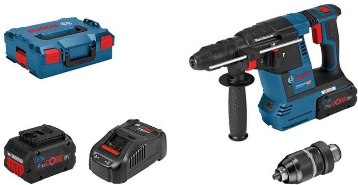 Bosch Akku-Bohrhammer gbh 18V-26 f mit 2x ProCORE 18V 8,0 Ah + Lader in l-boxx
