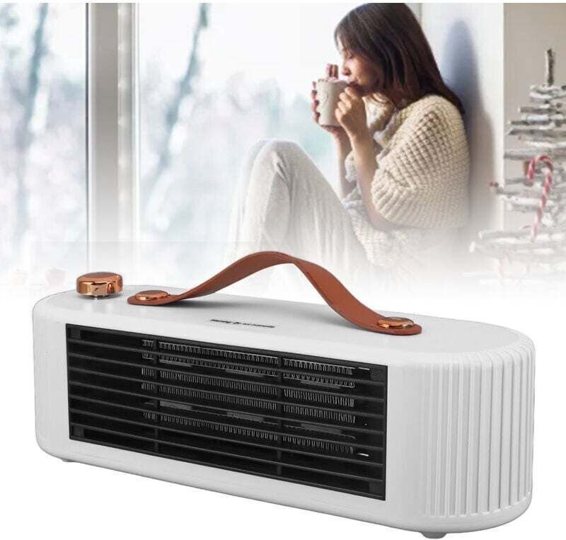 Multifunktionale elektrische Schreibtischheizung, 800 W, 2 einstellbare Geschwindigkeiten, weißer EU-Stecker, 220 V