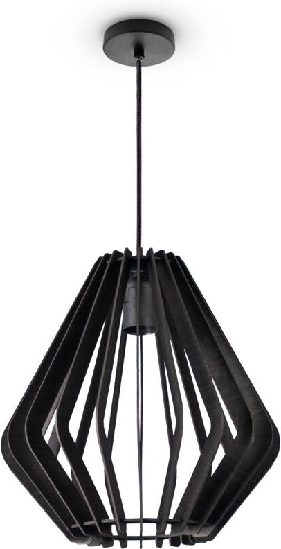 Paco Home - Pendellampe Holz Pendelleuchte Boho Style Wohnzimmer Esstischlampe Vintage E27 Pendelleuchte - Typ 1, Schwar...