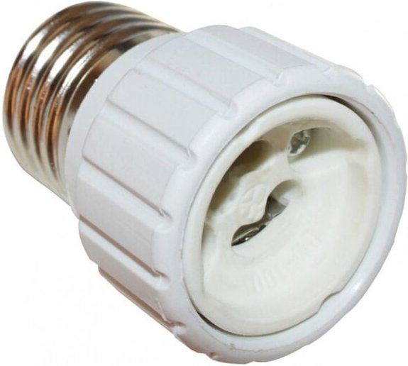 TIBELEC E27 auf GU10 Fassung Transformator, Kunststoff, weiß 100W CENTRALE BRICO