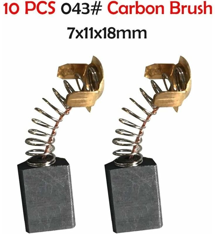 Lot de 10 brosses à charbon pour moteur électrique, brosse à charbon pour meuleuse d'angle, outil électrique à brosse él...