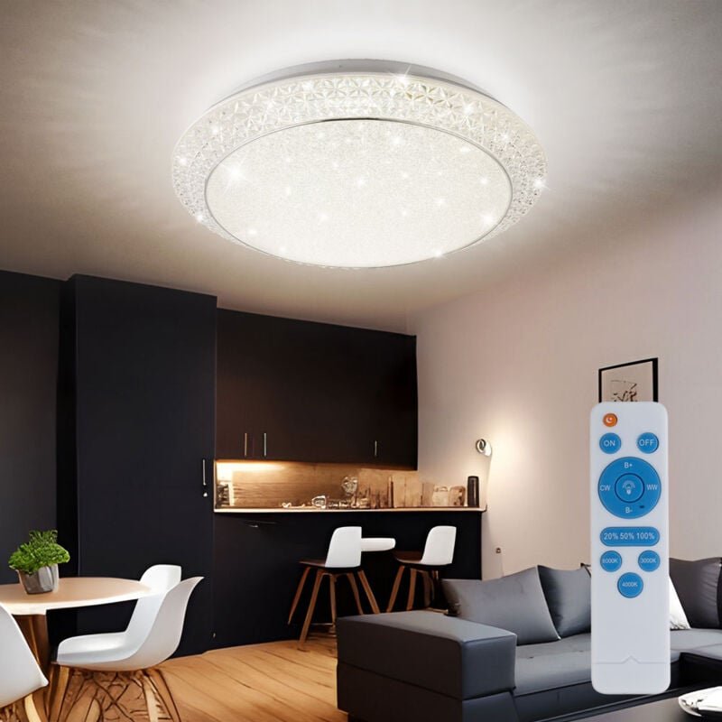 Etc-shop - led 40 w Decken Lampe Dielen Kristall Leuchte Dimmer cct Steuerung fernbedienung