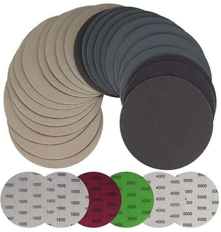 YMYNY 30 Stück 125 mm Nass-Trocken-Schleifpapier, runde Räder, Exzenterschleifer-Pads, Schleifpapierscheiben für Metall ...