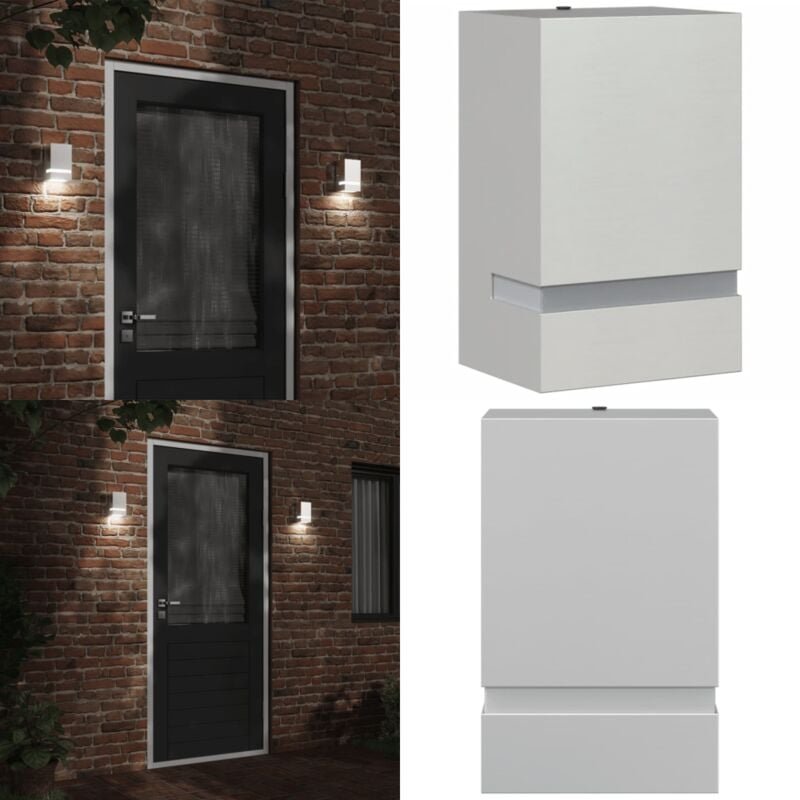 Außenwandleuchte Silbern Edelstahl - Outdoor Wandleuchte - Edelstahl Leuchte - Gartenbeleuchtung - Garten Lampen - Wette...