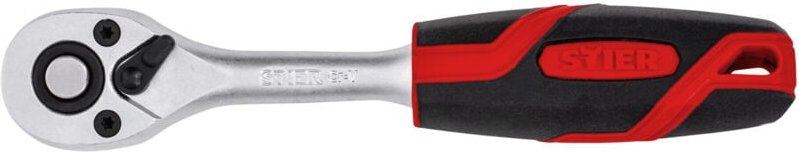 STIER Umschaltknarre 1/4 Zoll mit Schnellentriegelung, kleine Rückschwenkwinkel von nur 5°, mit 72 Zähnen, mit 2-Kompone...